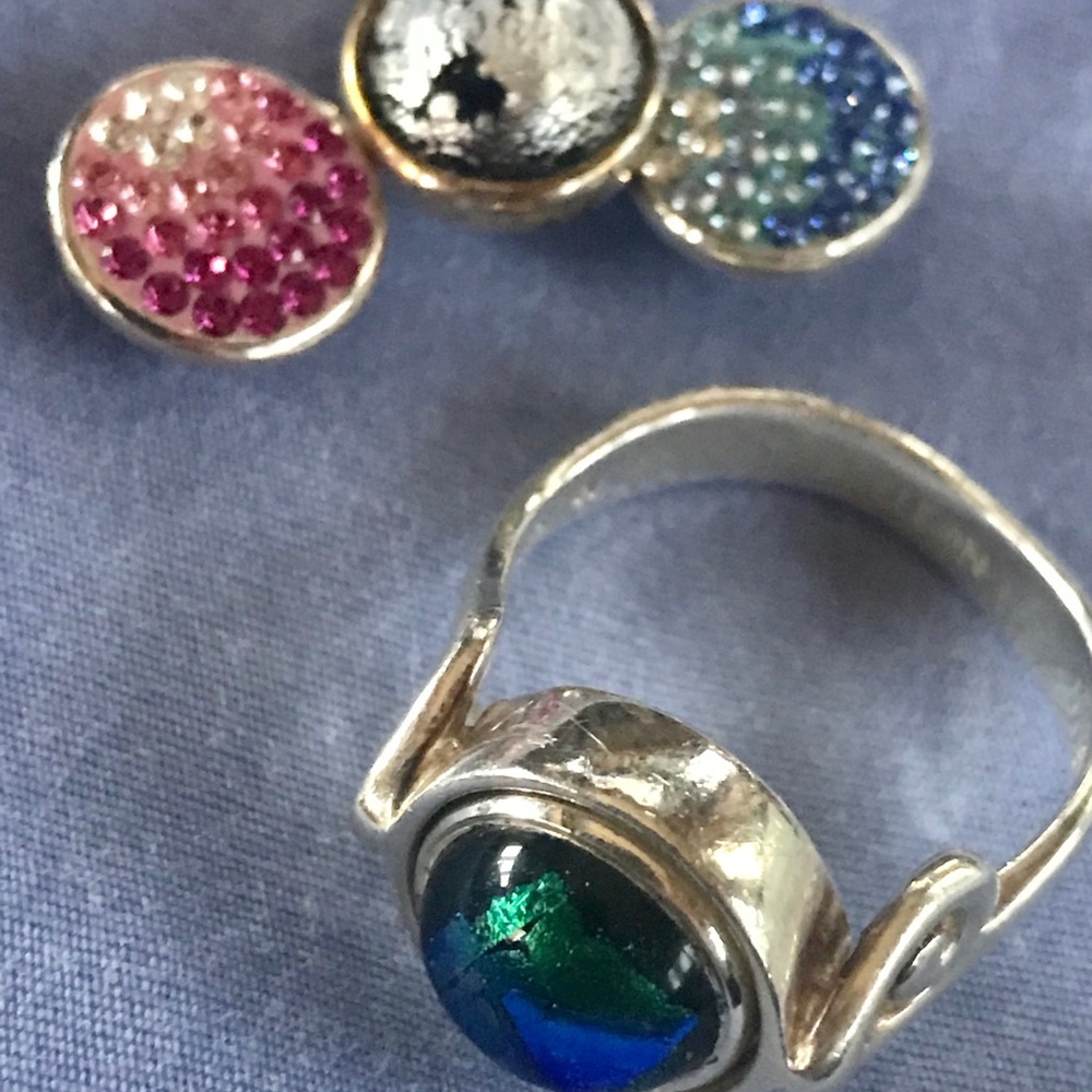 Interchangable Sterling Silver Disk Ring - image 1